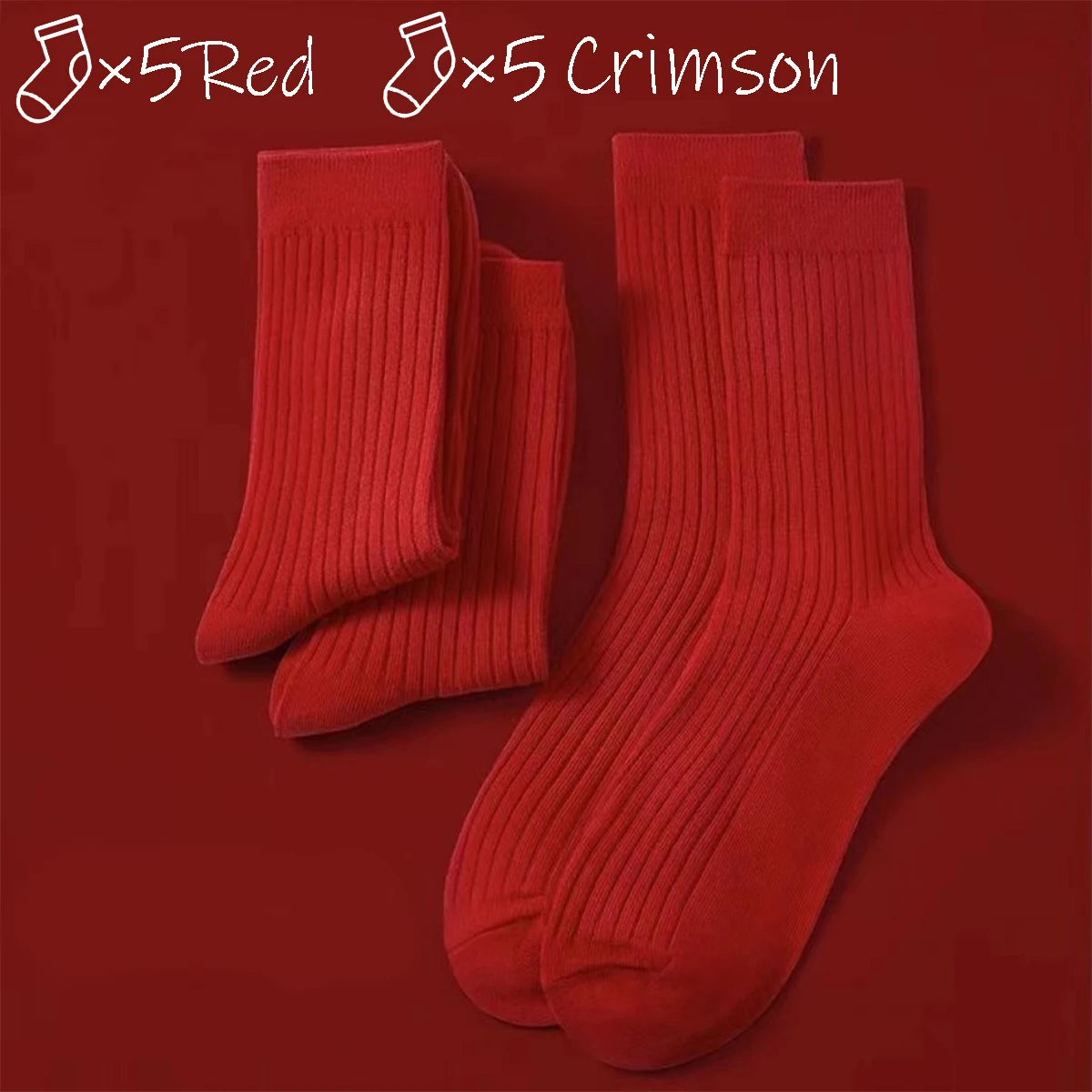 Polyester Elastane Crew Socks Women Casual Mid Tube Set - 1