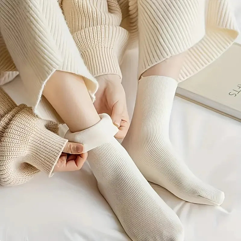 Polyester Elastane Thick Thermal Socks - 4