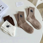 Polyester Elastane Crew Socks Geometric Pattern Casual Footwear