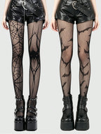 Polyester Elastane Fishnet Stockings Printed Pattern Tights