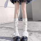 Polyester Elastane Bow Lolita Leg Warmers