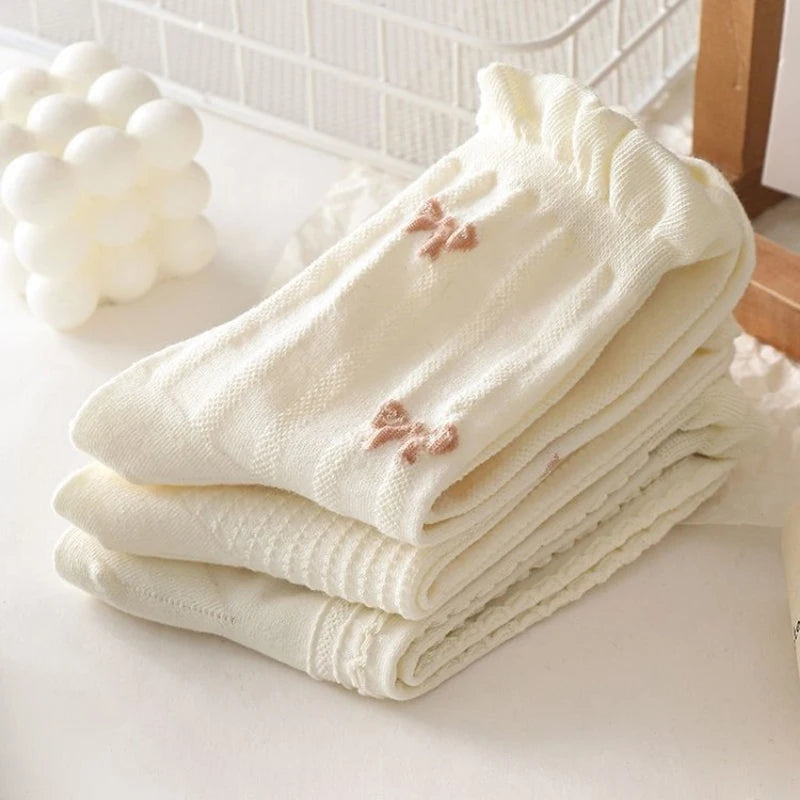 Polyester Elastane Floral Pattern Lolita Style Mid Tube Socks