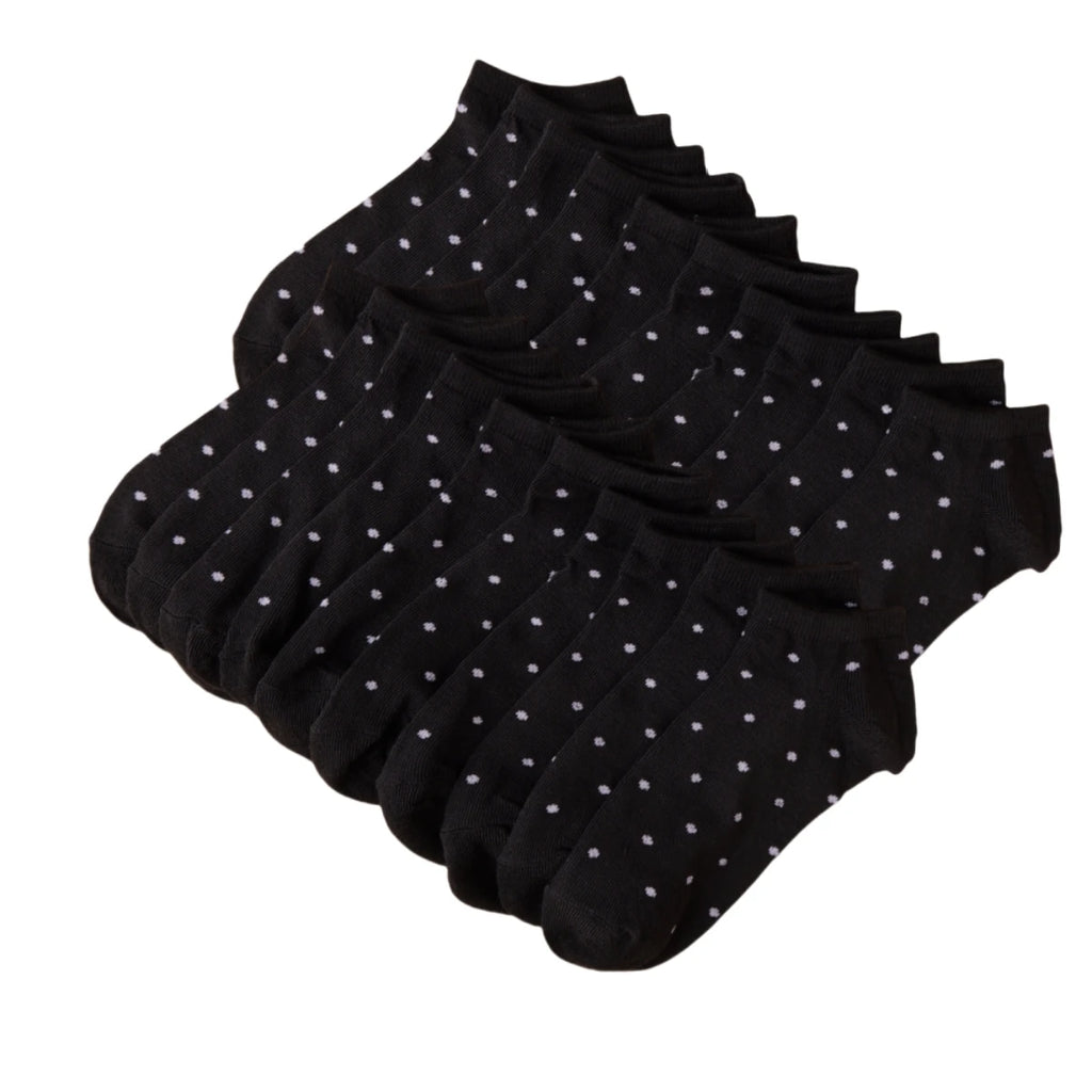 Polyester Elastane Knit Ankle Socks Dot Pattern
