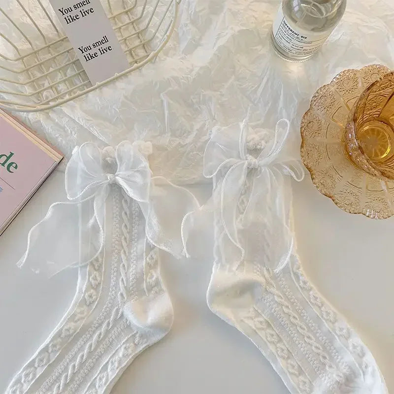 Polyester Lace Ruffle Lolita Socks Mid Tube Casual Wear - 15