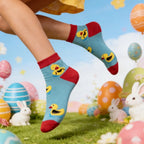Cotton Blend Yellow Duck Pattern Casual Low Tube Socks