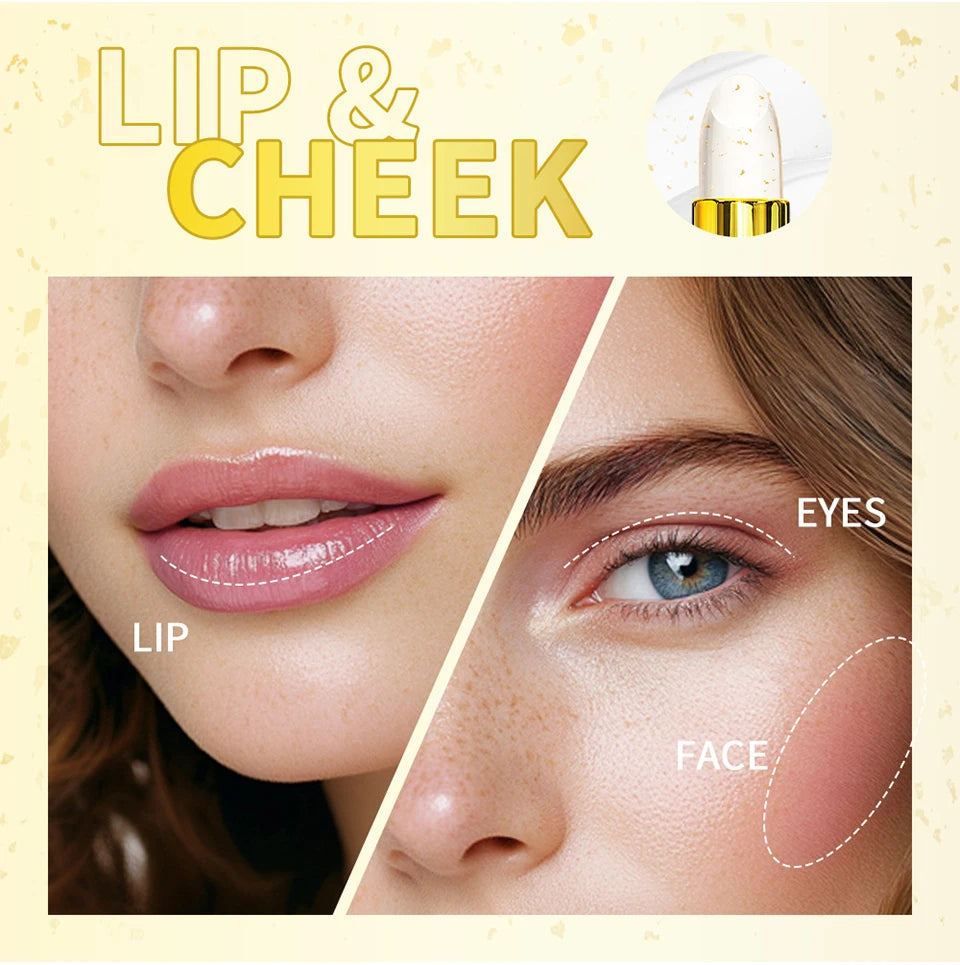 Gold Flake Color Changing Lip Balm Moisturizing Lipstick