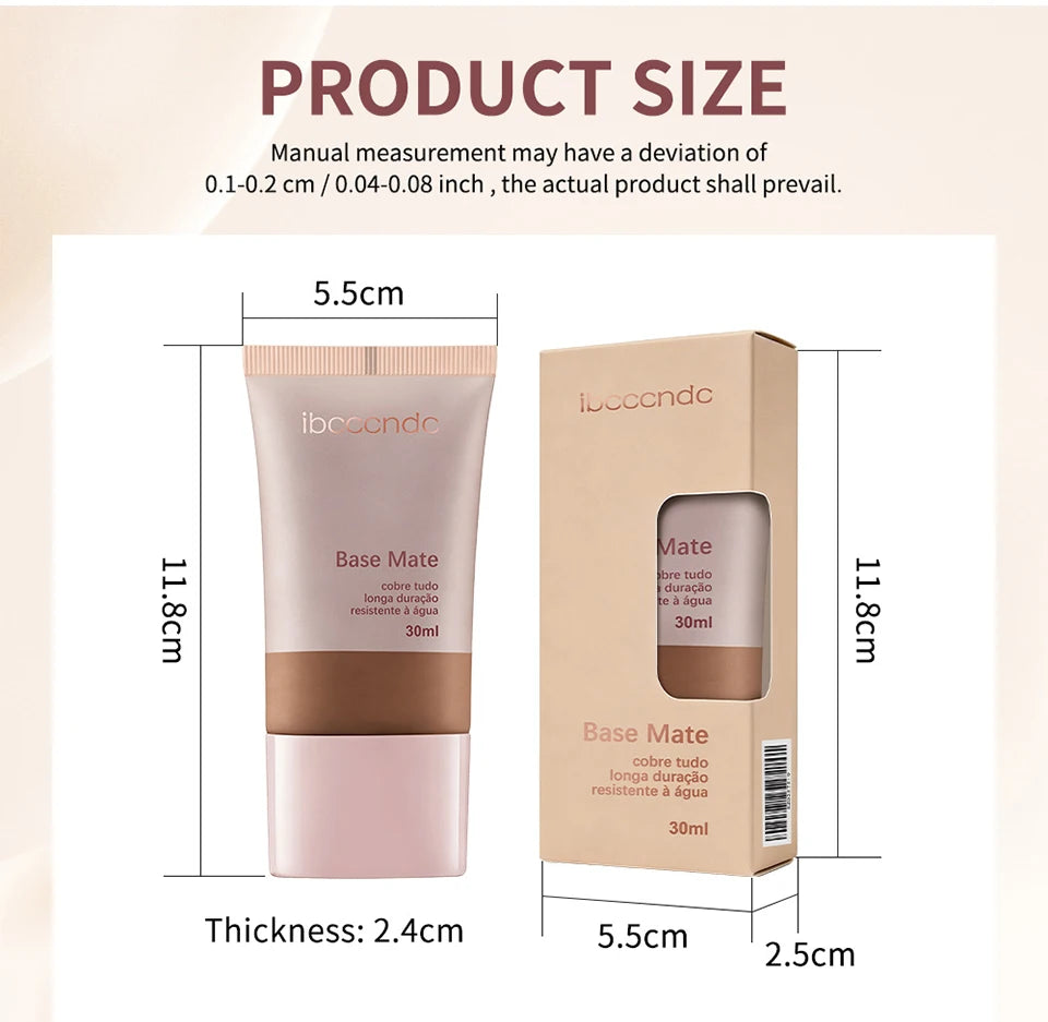 Liquid Matte Foundation Natural Waterproof Coverage Face Makeup