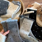 Polyester Elastane Polka Dot Mid Tube Casual Socks