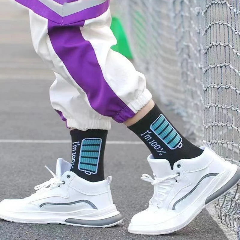 Polyester Elastane Casual Crew Socks