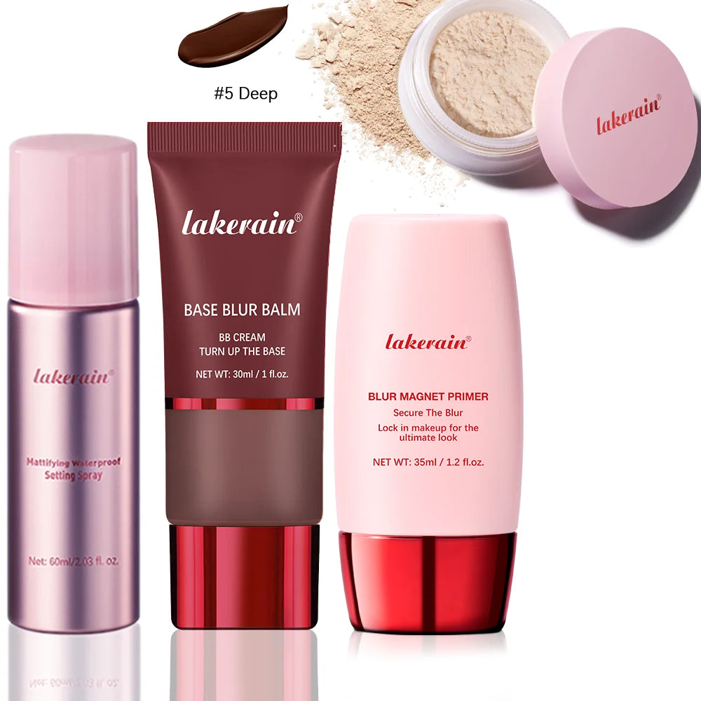 Matte Makeup Setting Primer Powder and Balm Set - 34