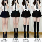 Solid Color Nylon Velvet Womens Knee High Socks