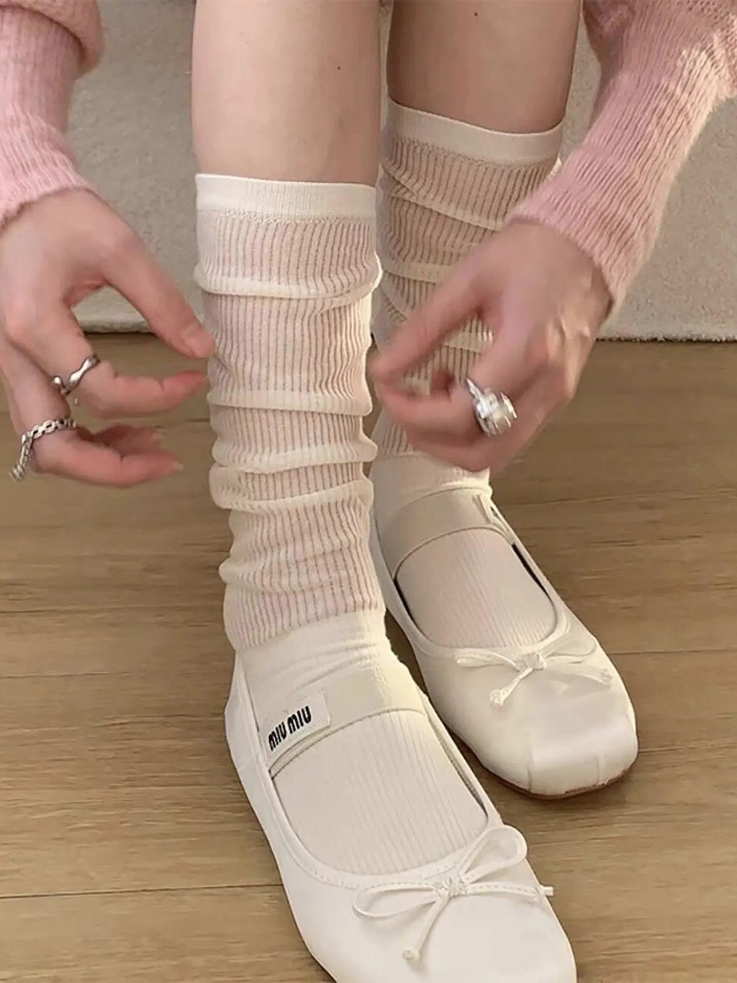 Cotton Knit Knee High Socks For Women - 9