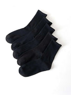 5 Pairs Polyester Spandex Solid Color Casual Crew Socks