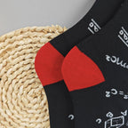 Polyester Elastane Science Equation Print Mid Calf Socks