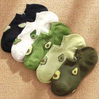 5 Pairs Avocado Polyester Blend Low Cut Casual Socks