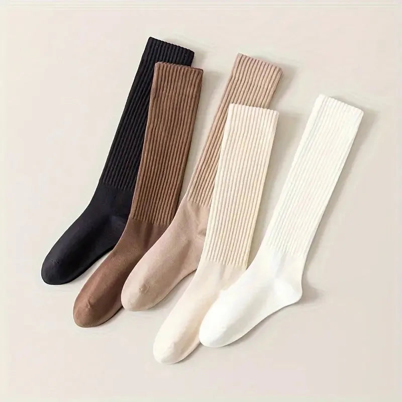 Polyester Elastane Blend Calf Socks for Women