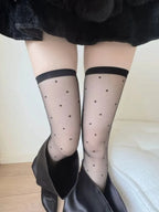 Nylon Thigh High Polka Dot Stockings