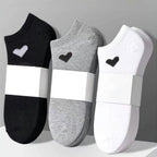 Polyester Elastane Low Cut No Show Heart Pattern Socks