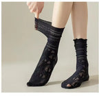 Lace Mesh Knit Ankle Socks Breathable Hollow Out Stockings