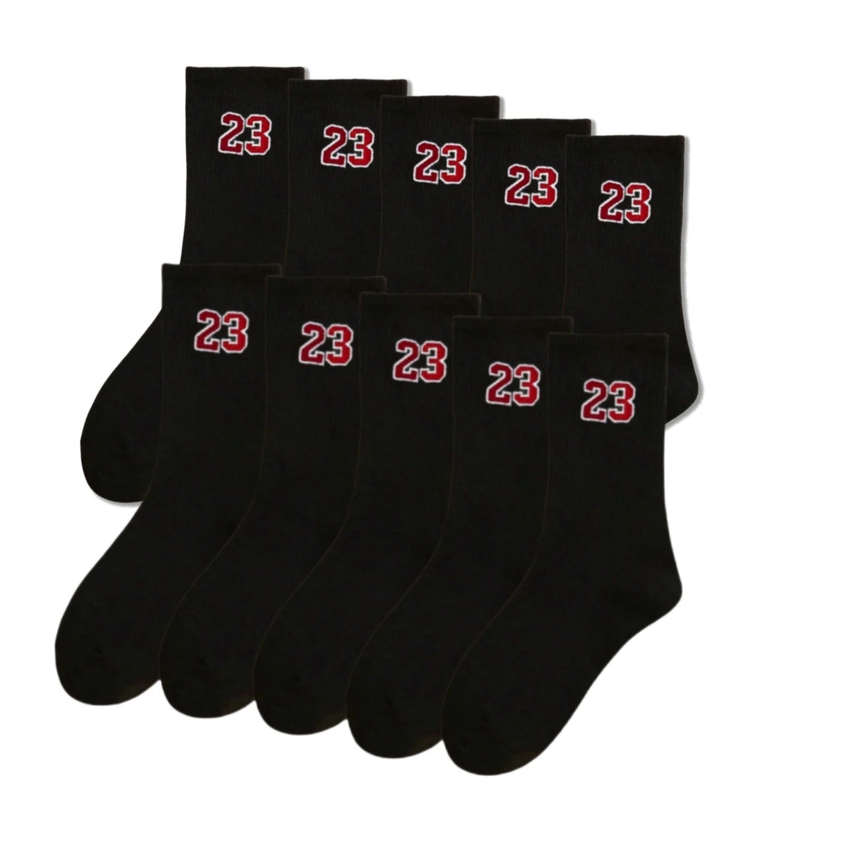 Polyester Elastane Crew Socks Number 23 Pattern