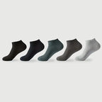 Bamboo Fiber Low Cut Ankle Socks Five Pair Set
