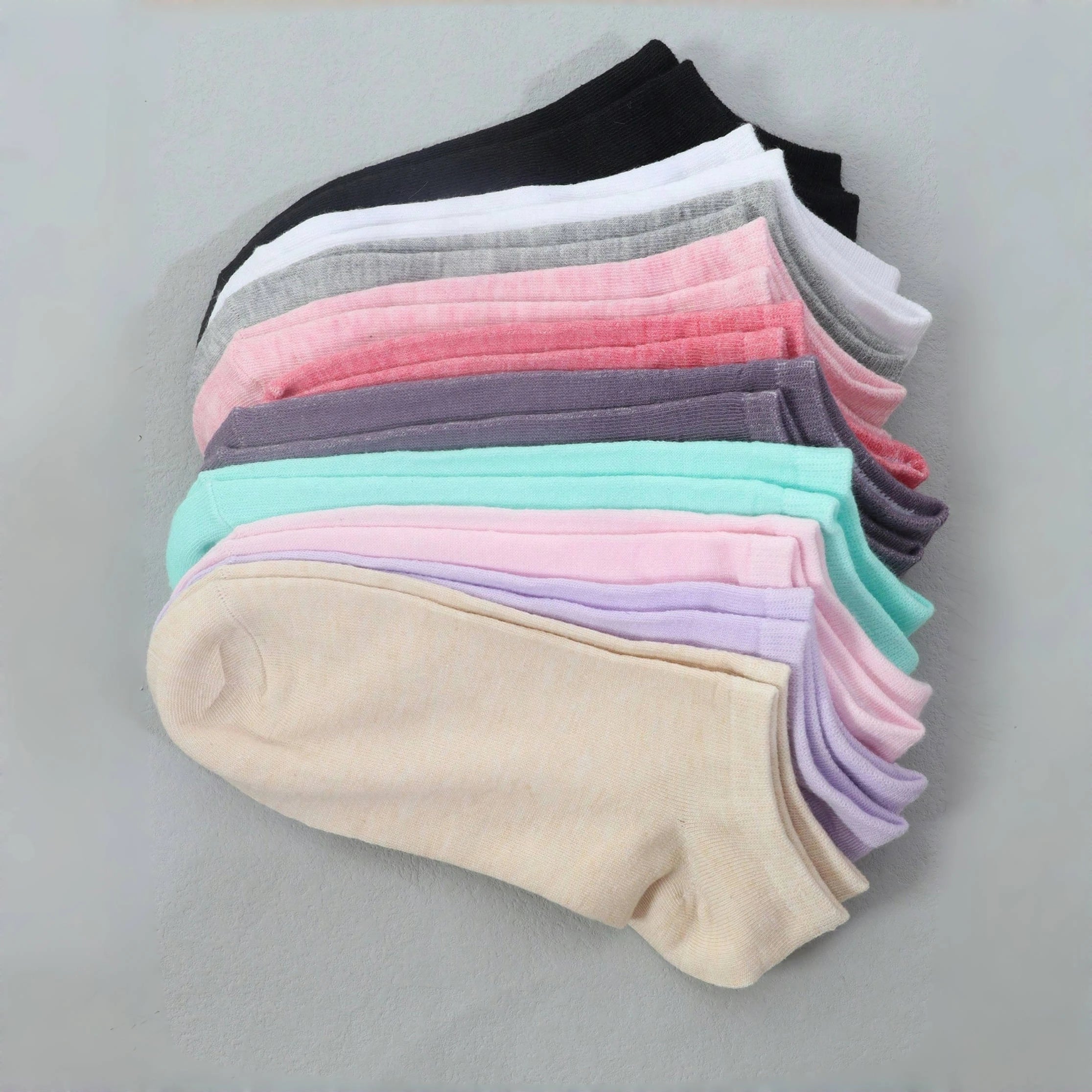Polyester Elastane Low Tube Casual Socks - 2