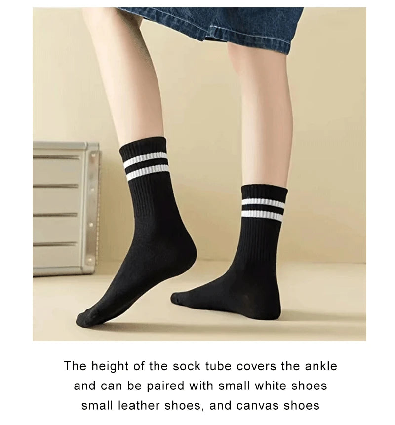 6 Pair Polyester Blend Mid Tube Casual Socks