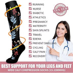 Nylon Polyester Elastane Knee High Compression Socks