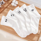Polyester Blend Cartoon Expression Mid Tube Socks