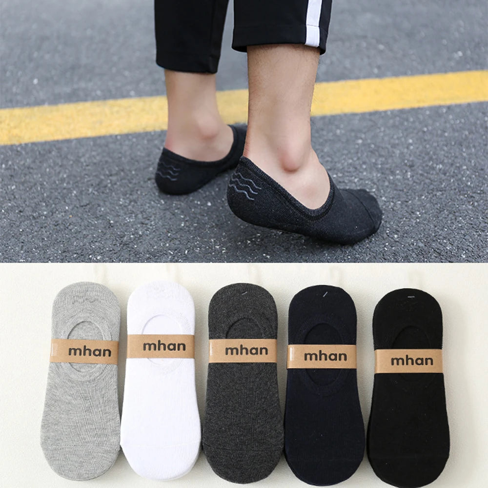 Cotton Low Cut Invisible Mens Ankle Socks 5 Pairs - 1