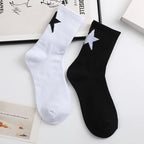 Cotton Star Pattern Mid Tube Socks
