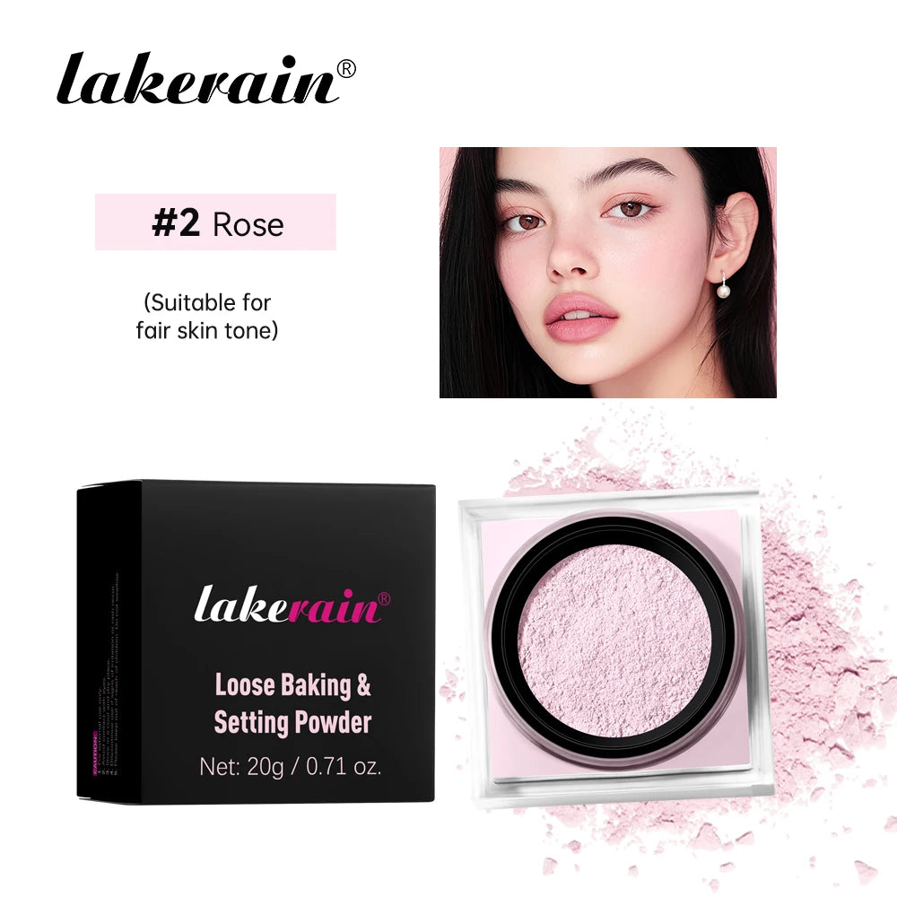 Matte Finish Loose Setting Powder Makeup With Puff
