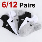 Polyester Elastane Low Cut Casual Heart Print Women Socks