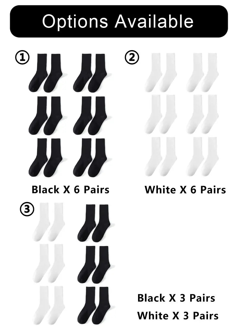 Polyester Elastane Blend Crew Socks 6 or 12 Pairs - 12