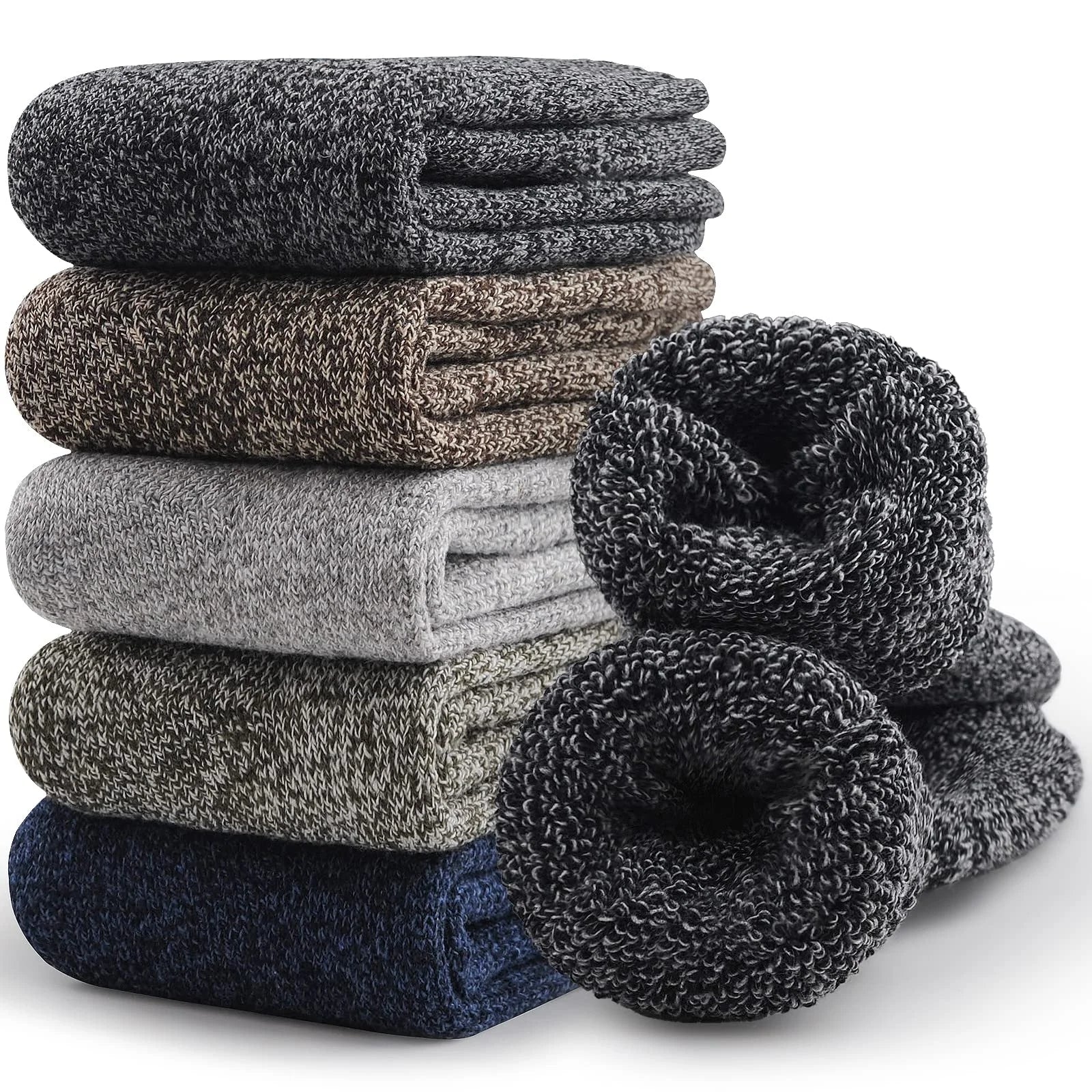 Polyester Elastane Knit Crew Socks Three Pair Set - 8