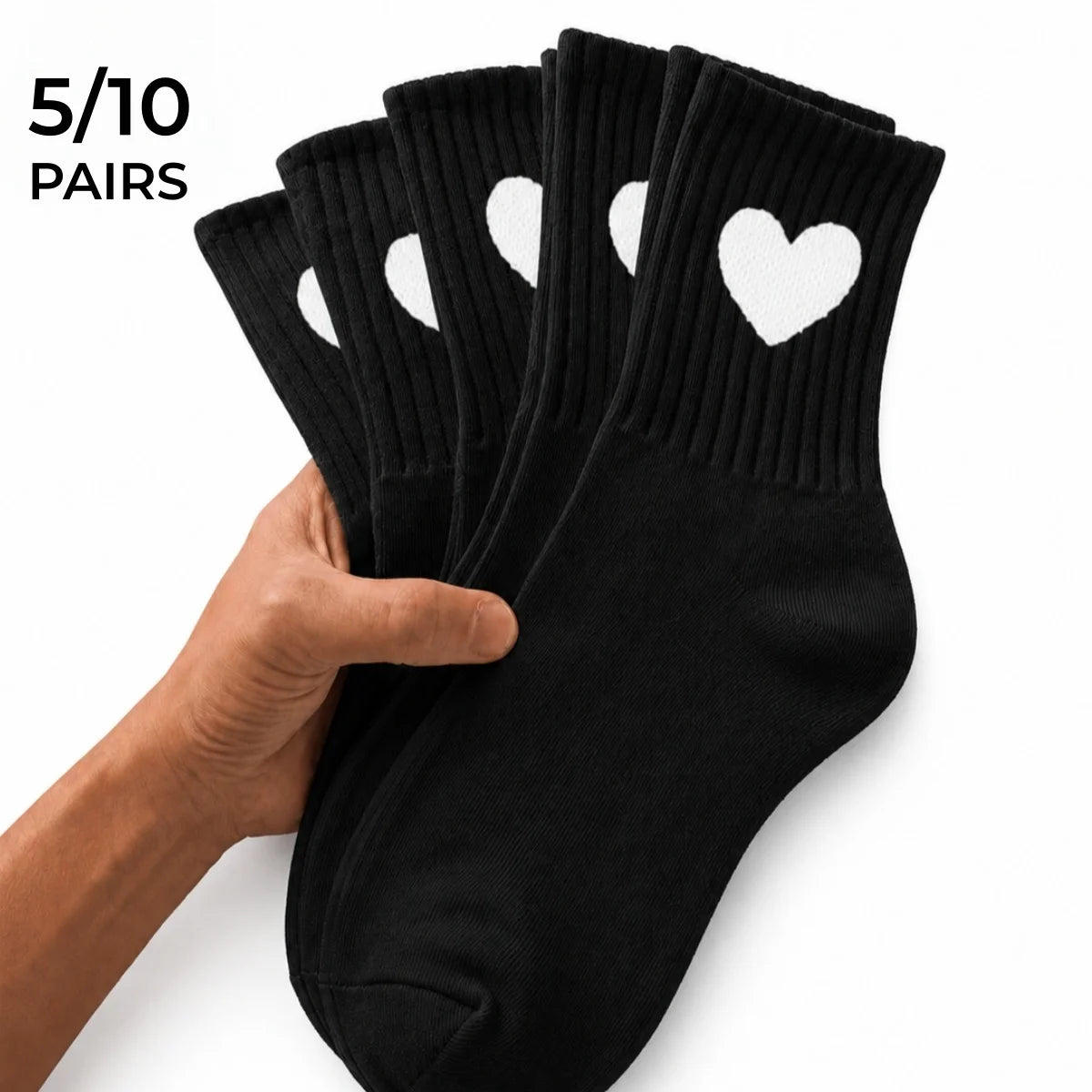 Polyester Elastane Mid Calf Heart Pattern Socks
