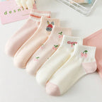 Polyester Elastane Women Low Cut Cartoon Pattern Ankle Socks