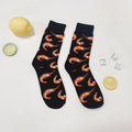 Polyester Elastane Mid Calf Shrimp Pattern Socks