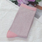 Shiny Metallic Cotton Blend Mid Tube Casual Socks