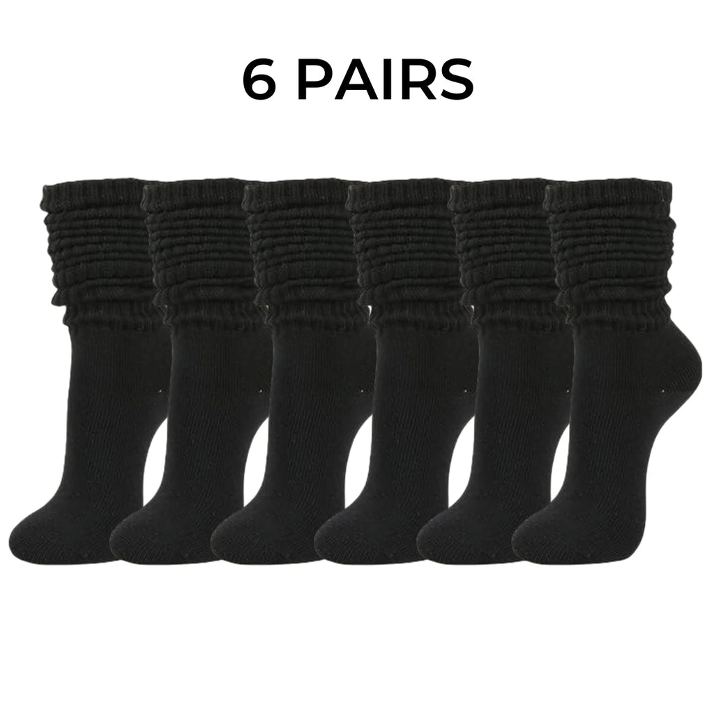 Polyester Elastane Knit Slouch Crew Socks