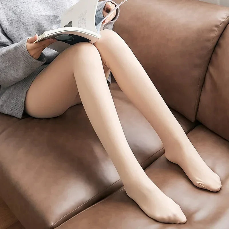 Nylon Elastane Fleece Lined Thermal Tights for Women - 13
