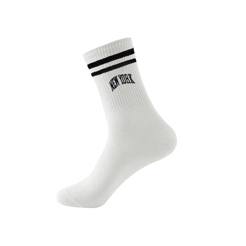 Polyester Elastane Women Crew Socks With Lettering