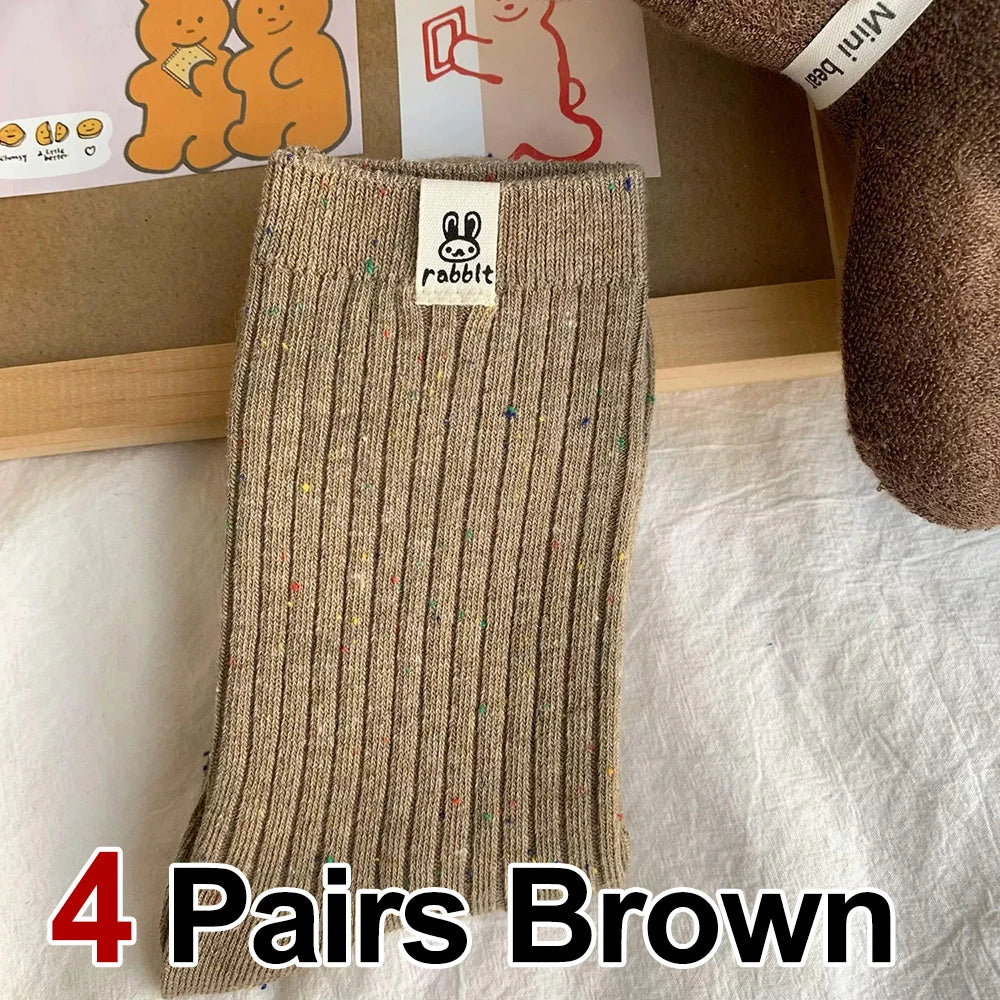 Polyester Elastane Casual Mid Tube Socks 4 Pack - 13
