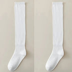 Ribbed Polyester Spandex Calf Socks