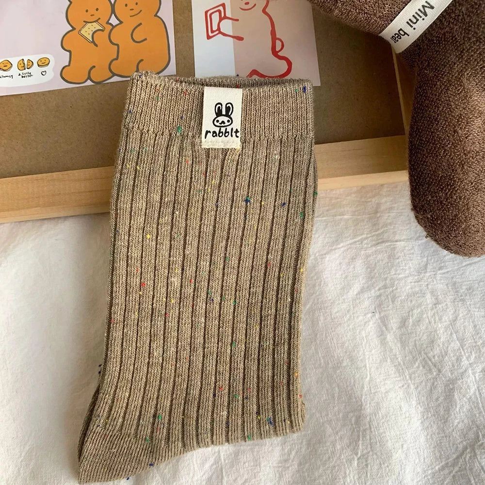 Polyester Elastane Casual Mid Tube Socks 4 Pack