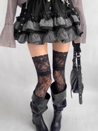Floral Lace Over The Knee Stockings