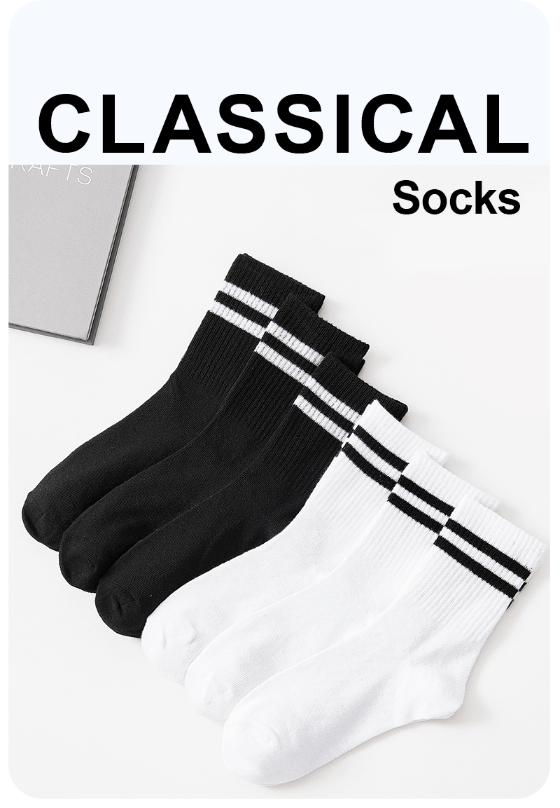 6 Pairs Polyester Elastane Crew Socks For Men