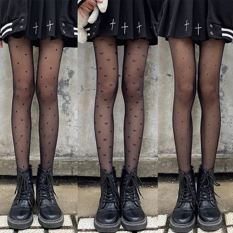 Nylon Patterned Tights for Women - 1