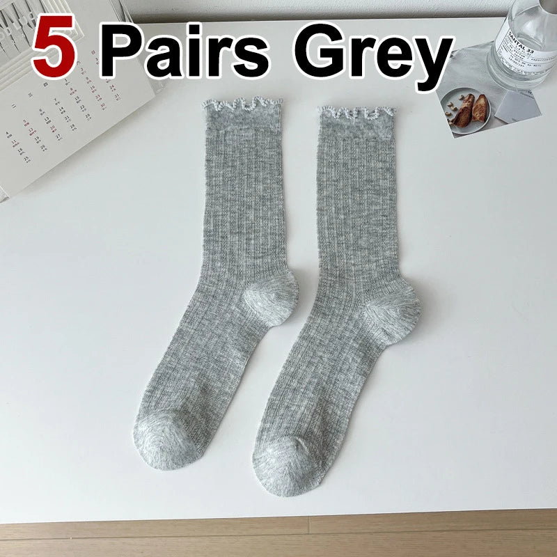 Polyester Elastane Casual Mid Tube Socks - 22