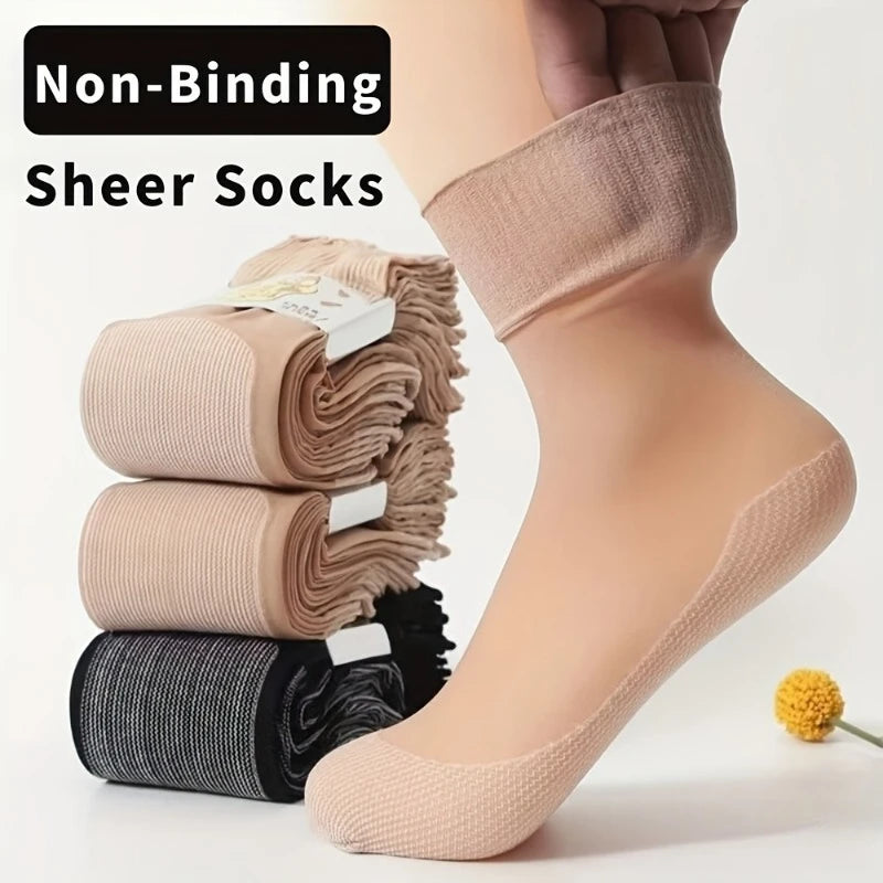 12 Pairs Non Binding Nylon Elastane Crew Socks for Sensitive Feet